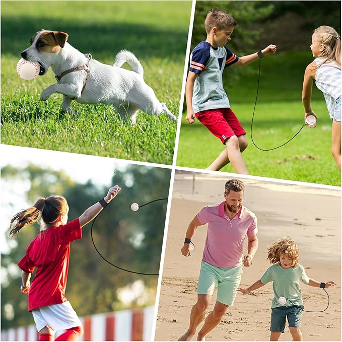 4/8/16/32 Wrist Return Ball on a String 2.36 Inches Rebound Sport Balls with Elastic Strap Baseball Soccer Tennis Practice Party Favors, Wrist Exercise and Fun Play for Kids & Adults