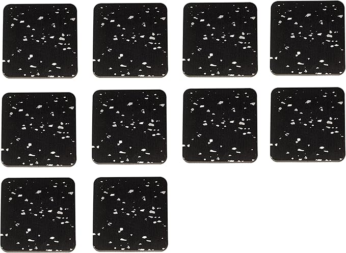 10 Packs 3.94" x 3.94" x 0.6" Treadmill Mat Pads for Walking pad, Exercise Bike,Exercise Equipment, Noise Reduce & Shocking Absorbing Rubber & Eva Mat for Protect Floors Black