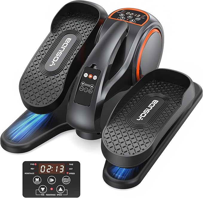 YOSUDA Under Desk Elliptical,Elliptical for Seniors Fully Assembled,Quiet & Portable Electric Seated Pedal Exerciser with 10 Level Resistances & Speeds,Remote Control