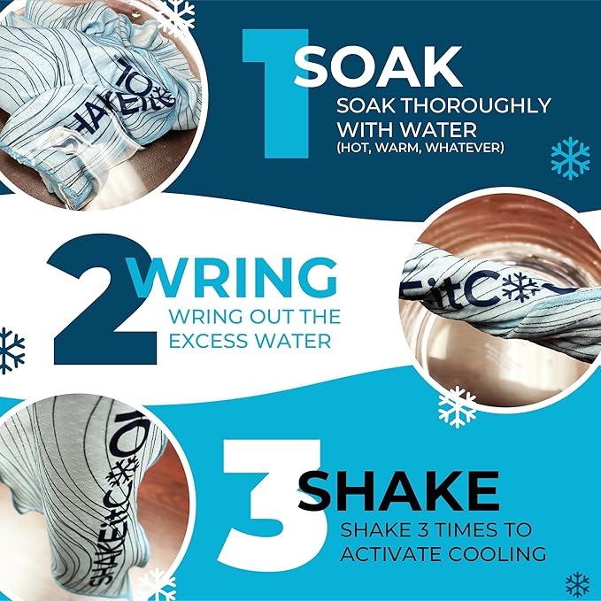 SHAKEitCOOL Original Cooling Towel – Soft, Lightweight, Heat Relief – Perfect for Biking, Running, Yoga, Gym, Gardening – Grand Slam