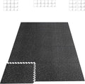 HAPBEAR 0.56'' Thick 12 Pcs 48 Sq Ft Exercise Equipment Mats - High-Density Rubber Top EVA Foam Interlocking Mats, 24x24in Tiles, Heavy-Duty Treadmill Mat for Hardwood Floors, Home Gym Mat