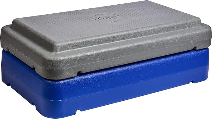 The Step (Made in USA) 4 Inch Stackable Aerobic Exercise Platform (Grey) with Non-Slip Surface and Nonskid Feet to Prevent Sliding