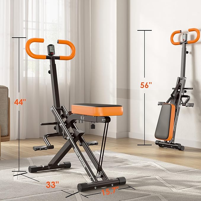 SogesGame Squat Machine for Home, 2 in 1 Squat Rowing Machine, Foldable Leg Training Machine, Squat Trainer for Glutes & Legs Workout