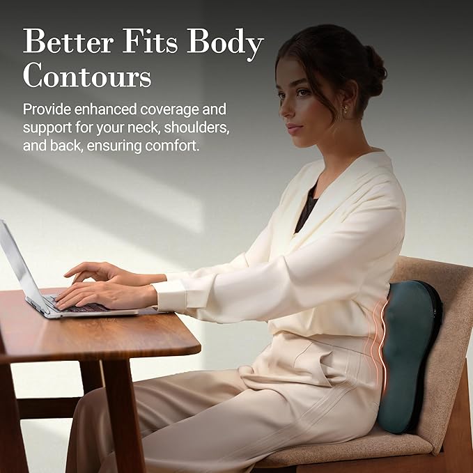 Cordless Back Massager FSA Eligible HSA, Shiatsu Neck Massager with Heat for Muscle Pain Relief, Kneading Massage Pillow for Neck, Back, Shoulder, Birthday Day Gifts for Women Men