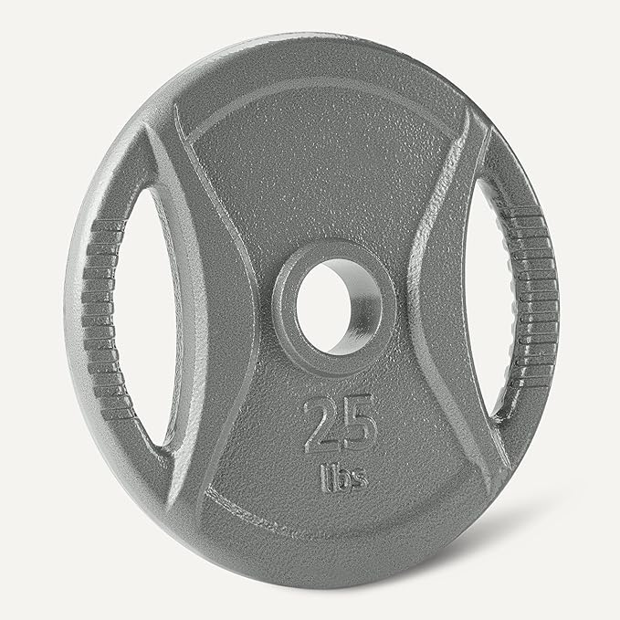 Amazon Basics 2-Inch Olympic Cast Iron Grip Weight Plates