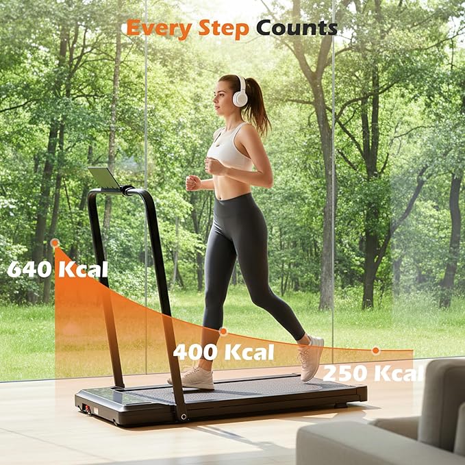 NEWBULIG Walking Pad Under Desk Treadmill, Portable Compact Electric Walking Treadmill with Remote Control for Home Office, Quiet Fitness Machine