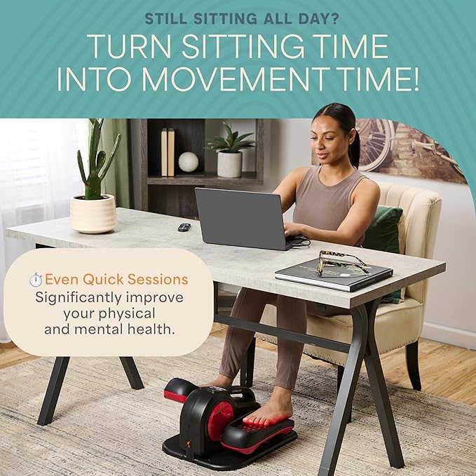 Lifepro AutoGlide Under Desk Elliptical Exercise Machine – Quiet Elliptical Machine for Home or Office – Portable Leg Exerciser While Sitting – Seated Pedal Exerciser for Seniors & Adults