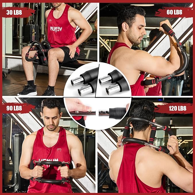 Twister Arm Trainer, 30-120 lbs Adjustable Twister Arm Chest Exerciser with 4 Spring & Poster for Men & Women, Detachable Power Twister Home Fitness Equipment for Enhancing Upper Body Muscle