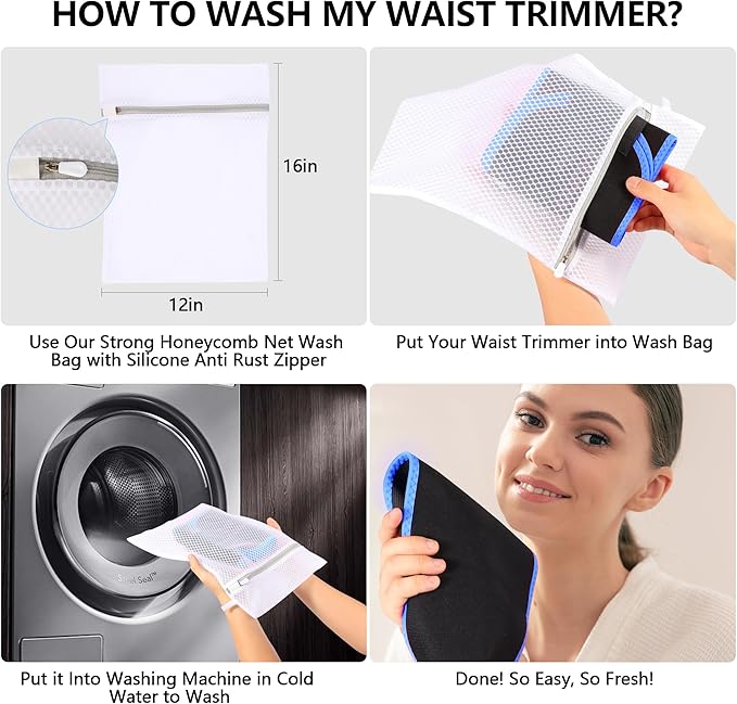 Waist Trimmer Belt – One Size 52″ Fits All Women & Men, Premium Neoprene Sweat Waist Trainer for Workout & Fitness