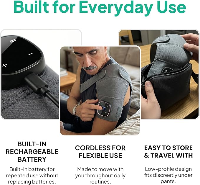 Triple Method Shoulder Massager – Official Product – Heat, Massage & Compression for Shoulder Relief