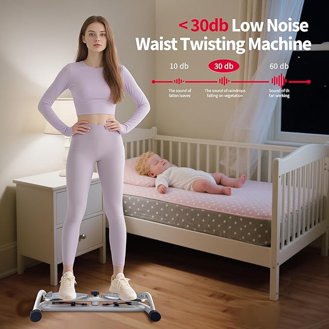 Waist Twister Machine Exercise Fitness Tool – Ab Twister Board with 500 lbs Capacity Ultra-Quiet,Core Trainer for Slim Waist and Ab Exercise,All-Metal Anti-Slip Footrest,Women Men,Home Gym Equipment