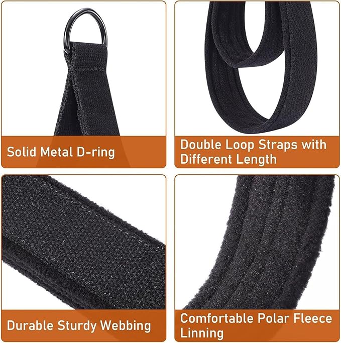 Pilates Reformer Hand Straps, D-Ring Exercise Supplies | Muscle Training Straps | for Women Men Athletes Beginners Fitness Enthusiasts Busy Professionals Yoga Practitioners Apartment Home Gym