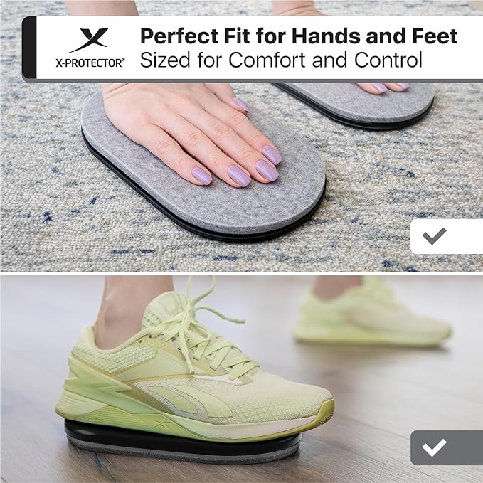 X-Protector Sliders for Working Out - 2 PCS - Double-Sided Exercise Sliders for Hard & Carpeted Floors - Gliders for Exercising!