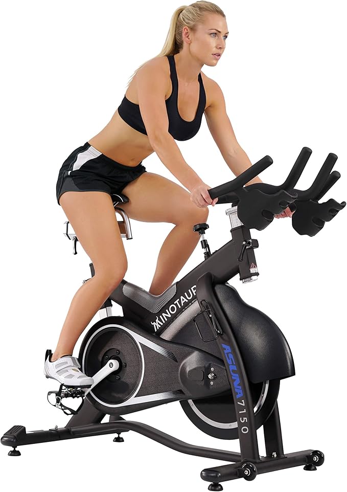 Sunny Health & Fitness Stationary Exercise Bike Machine w/ Adjustable Cushion Seat & Multi-Grip Handlebar, Indoor Cycling Equipment for Home Cardio Training, Optional Magnetic or Friction Resistance