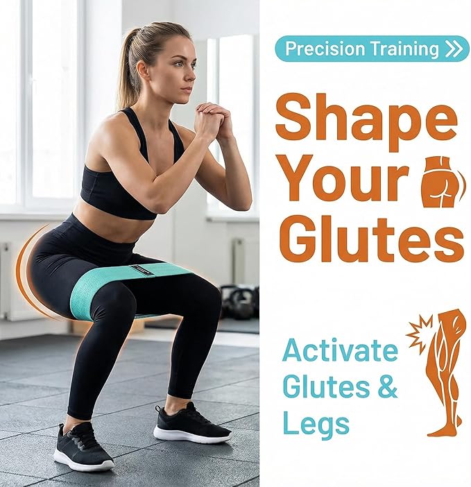 Fabric Resistance Bands for Legs, 3 Levels Non-Slip Exercise Bands for Working Out,Booty Bands for Women & Men, Glute Bands for Home Gym Yoga Pilates Rehab Fitness