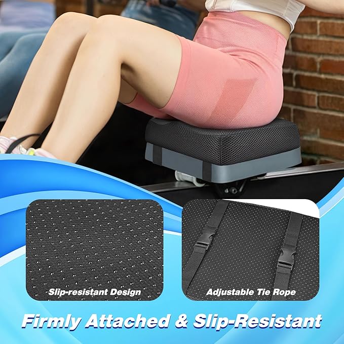 Rowing Machine Seat Cushion, Rower Machine Pad with Memory Foam, Rowing Machines Seat Cushion Compatible Most Row Machine, Rowing Accessories
