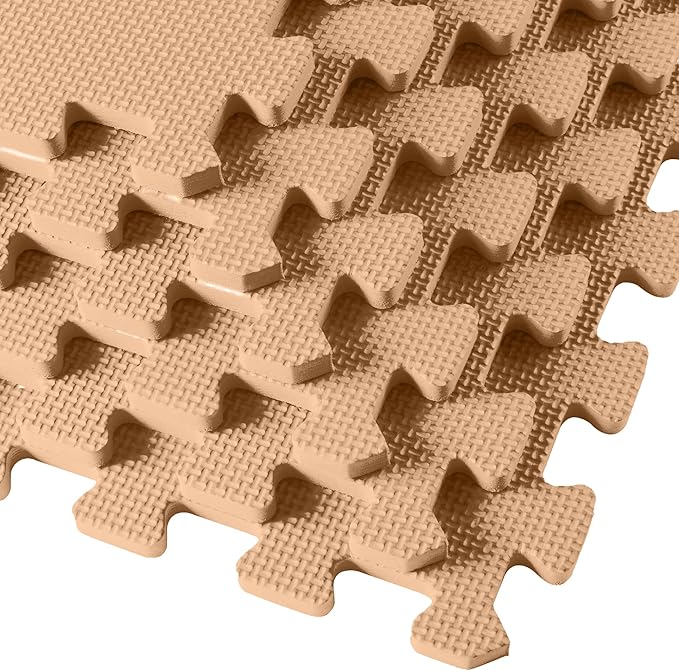 We Sell Mats 3/8" Thick Multipurpose EVA Foam Exercise Floor Mat, Interlocking Tiles, Anti-Fatigue for Home or Gym