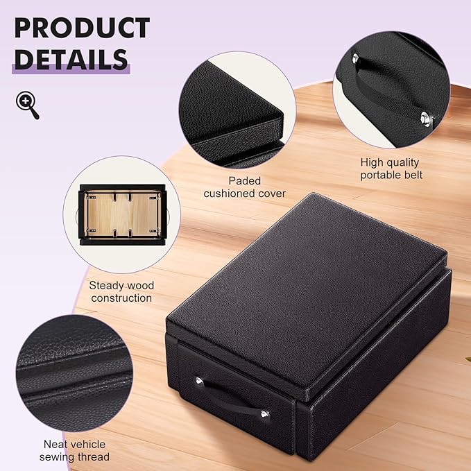 Pilates Box for Reformer, Pilates Reformers Sitting Box for Exercises, Pilates Equipment Accessory for Home Gym and Professional Studio Use, Improve Strength, Balance & Flexibility