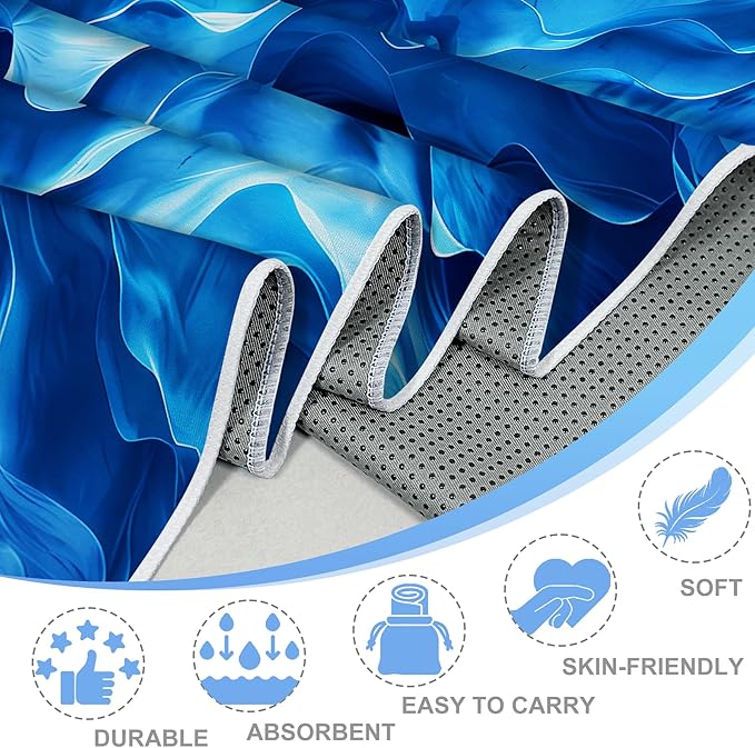 Yoga Mat Towel,Hot Yoga Towel High-Definition Pattern,Machine Washable with Ultra-Absorbent Yoga Towels for Hot Yoga Non Slip for Fitness,Exercise,Pilates,72 x 27 in,Ink Wash