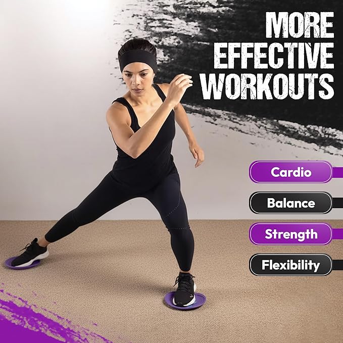 Gliding Discs for Working Out - Exercise Sliders for Carpet & Hardwood Floors 1 Pair, Authentic Workout Sliders Disc for Full Body Resistance Workout, Includes 4 Streaming Video Workouts