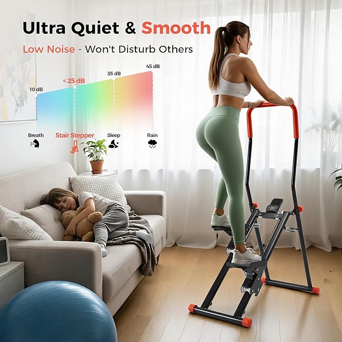 Stair Stepper for Home,Compact Folding Cardio Stair Climber for Full-Body Workout,Perfect for Women Men