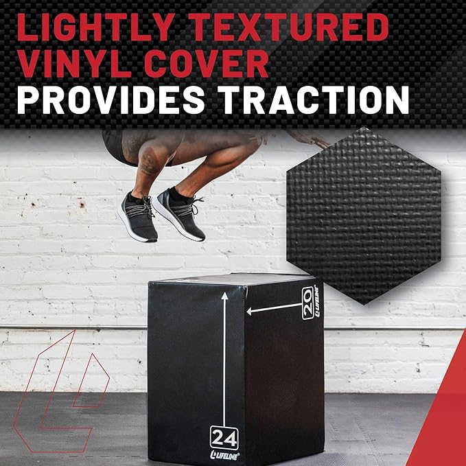 Lifeline Fitness 3-in-1 Foam Plyo Box - Exercise Equipment for Home Gym - Plyometric Jump Box Set for Crossfit, HIIT, Jump Training, Jump Trainer