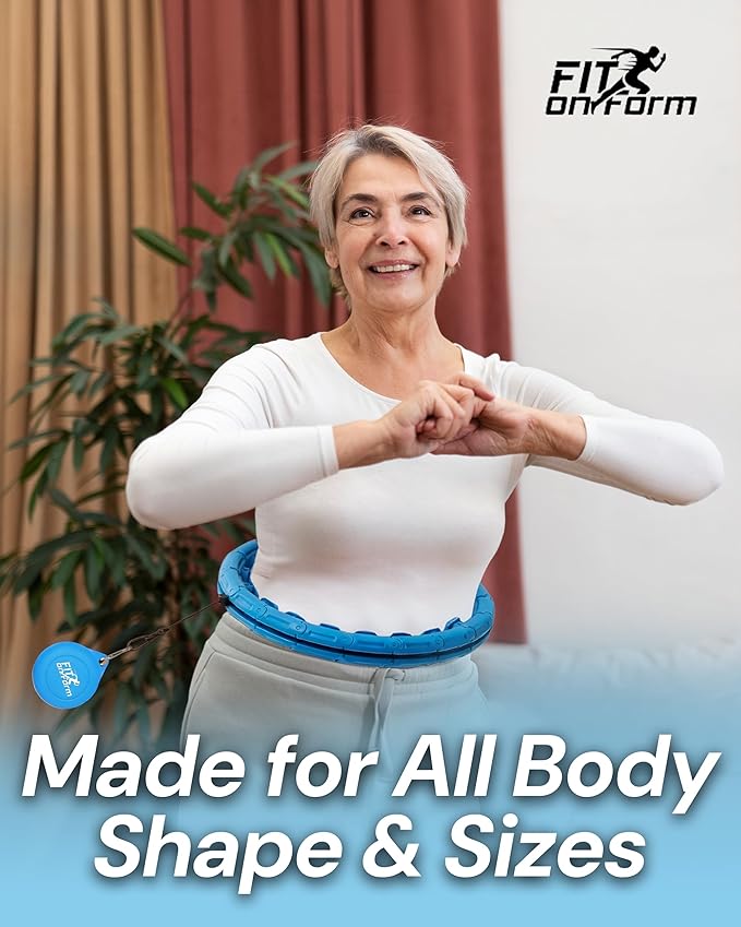 FIT ON FORM Infinity Weighted Hula Hoop for Adults Weight Loss, Smart Exercise Hola Circle Hoop for Women Abs Workout