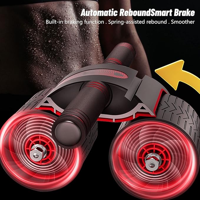 AB Roller, Automatisches Rebound-Bauchrad, Bauchroller Pedal Puller, Bauchroller Muskel Trainer, Automatic Rebound Abdominal Wheel for Home Gym Strength Training