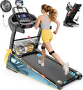 400 lbs Capacity Treadmill for Home with 15% Incline, 5.0 HP Folding Treadmill for Exercising, 0.6–10 MPH, APP Control, Shock Absorption, Quiet Running, Free Brushless Fan & Knee Support
