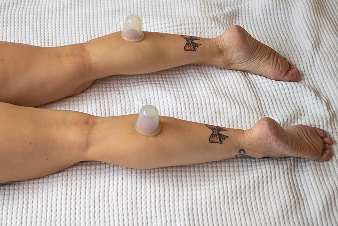 Silicone Cupping Therapy Set – 4 Massage Cups (2 XL, 2 L) – Pain Relief, Muscle Recovery & Cellulite Reduction – Professional Cupping Kit for Home, Gym & Athletes