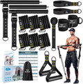 Pilates Bar Kit with Resistance Bands, Multifunctional Metal Exercise Bar with Heavy-Duty Metal Adjustment Buckle, Portable Home Gym Pilates Resistance Bar Kit for Heavy Weight Training Men&Women
