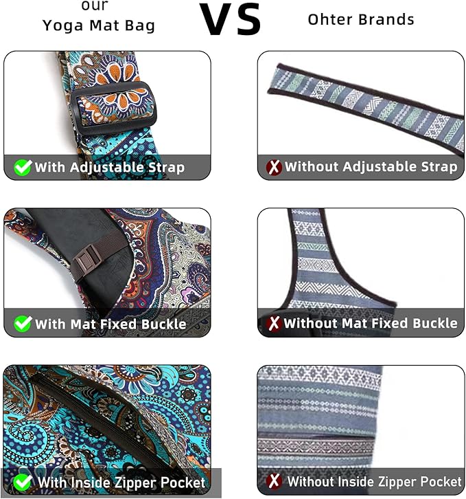 IwIeIaIrI Yoga Mat Bag for Women with Large Size Pocket and Zipper Pocket,Yoga Gifts Accessories with Adjustable Shoulder Strap- Fits Most Workout Stuff