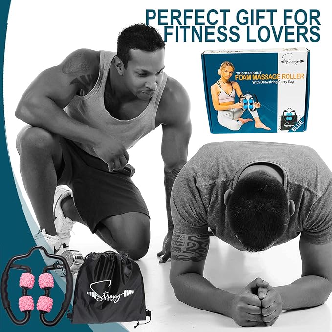 Foam Roller Deep Tissue Massager | Myofascial Massage Tools with Drawstring Gym Bag | Muscle Roller for Legs | Fit Roller Pro, High Density Foam Trigger Point Leg Circulation Massager