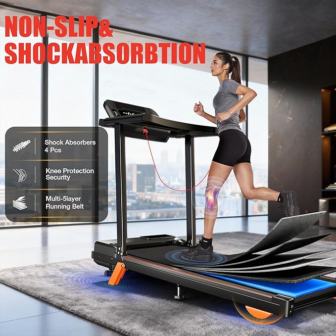 Walking Pad Treadmill with Desk Workstation, 12% Incline Treadmills for Home Office, 350lbs Capacity, 3.5H(L)