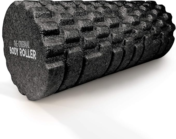 High Density Foam Roller Massager for Deep Tissue Massage of The Back and Leg Muscles - Self Myofascial Release of Painful Trigger Point Muscle Adhesions - 13" Black