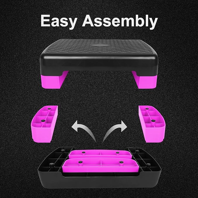 Exercise Workout Aerobic Step Platform Trainer, 18" Aerobic Stepper with 4"-6" Adjustable Height Risers