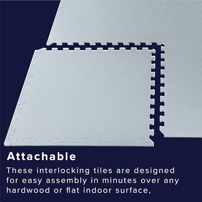 We Sell Mats 3/8" Thick Multipurpose EVA Foam Exercise Floor Mat, Interlocking Tiles, Anti-Fatigue for Home or Gym