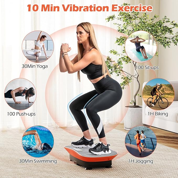 Goplus Vibration Plate Exercise Machine, Vibrating Platform for Lymphatic Drainage w/Remote, LED Display, Home Workout Full Body Shake Board for Weight Loss