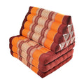 Zafuko Three-Fold Thai Cushion - Burgundy/Orange - Organic Water-Resistant Kapok Filling, Multi use Including meditaiton, Lounging, Reading, Stretching.