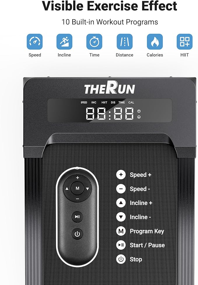 THERUN 10% Walking Pad with Auto Incline, Walking Pad for Home and Office, 2.5 HP Brushless Core Portable Under Desk App Walking Pad with Remote Control and LED Display