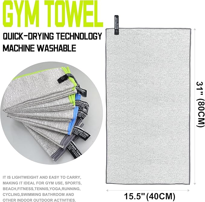 10 Pack Microfiber Gym Towels for Working Out，Fast Drying Workout Accessories Sweat Towels for Gym Gear for Men & Women,Sports Exercise Fitness Gear
