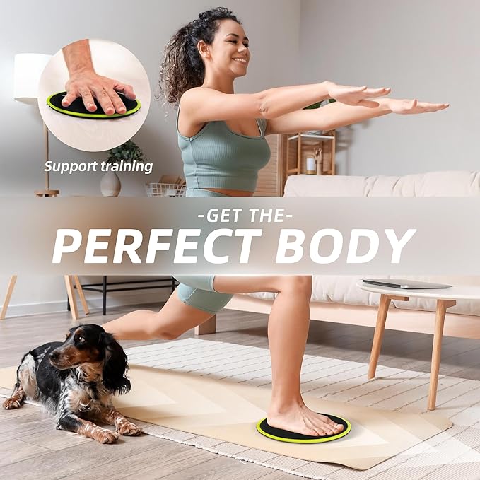 ZILLEEN Exercise Sliders for Working Out Fitness Discs for Pilates Women Men, 2 Pack