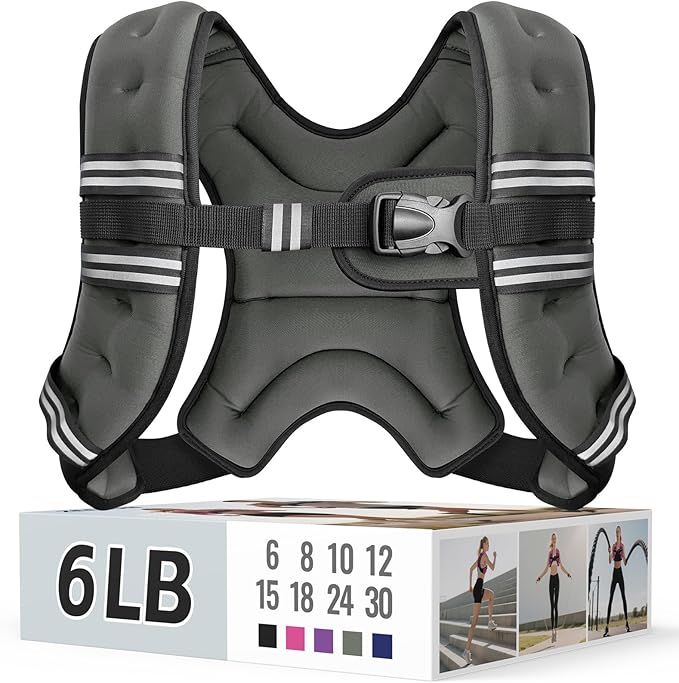 Weighted Vest for Women & Men with Reflective Stripe and Adjustable Buckle, Comfortable & Durable Rucking Vest for Walking, Running & Strength Training