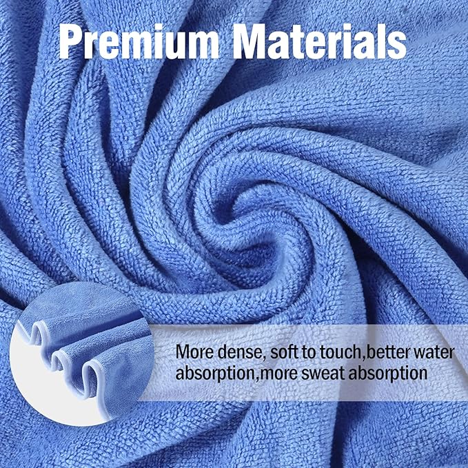 2 Pack Microfiber Gym Towels, 380 GSM 15"x31" Bigger Size Super Soft Quick-Drying Towels for Workout, Yoga, Fitness, Sports, Sweat Absorbent & Lightweight