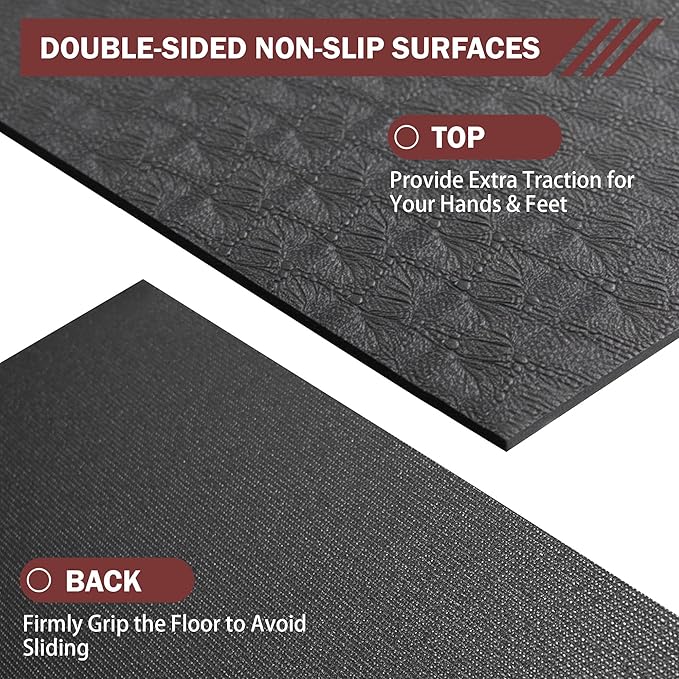 Extra Large Exercise Mat, 6'x4'/7'x5' /8'x5' (6mm) Thick Workout Mat for Home Gym & Garage Flooring, Shoe-Friendly, Non-Slip, Ultra Durable, Thick Large Workout Mats for Home Workouts