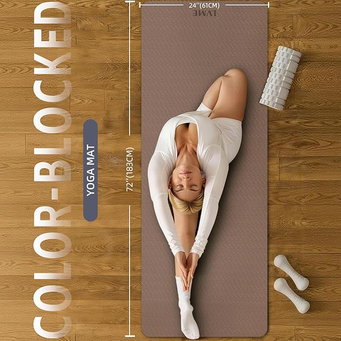 Extra Thick Yoga Mat -0.4Inch(10mm),Non-Slip Yoga Mat, 72"x24" Exercise & Fitness Mat with Carrying Strap, Workout Mats for Yoga, Pilates and Floor Exercise