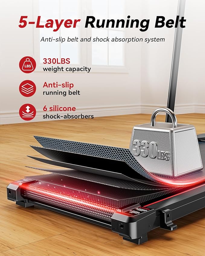 Walking Pad with Incline,XBD Under Desk Treadmill for Home Small Office,2.5HP Low Noise Portable Treadmill with 330 Lbs Capacity,Remote Control and LED Display