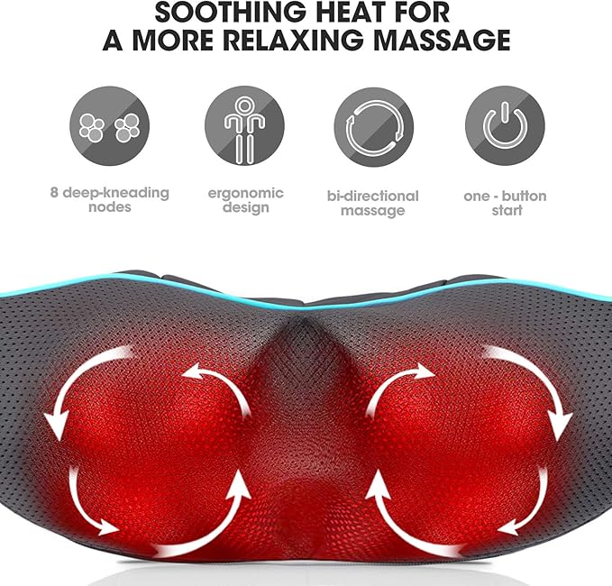 MagicMakers Shiatsu Neck Massager with Heat for Pain Relief Deep Tissue – Mothers Day Gifts for Mom, Women, Her | Ideal for Men, Dad & Him– Amazing Back & Shoulder Relief from Daughter or Son