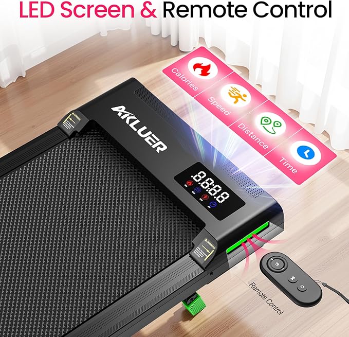 Akluer Walking Pad Treadmill, Portable Under Desk Treadmill 330lbs Capacity, Compact Treadmills Mini Walking Pad, 2.5HP Portable Treadmills with Remote Control, for Home Office Small Space