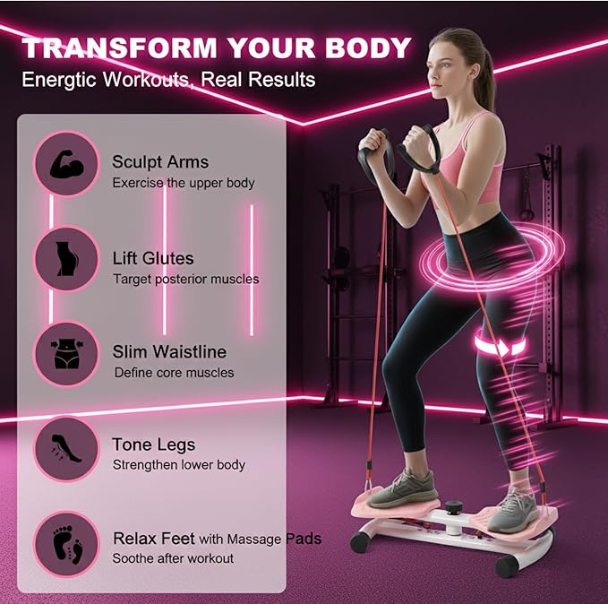 Waist Twister Machine Exercise, Ab Twist Board with 300 lbs Weight Capacity, Abs Workout for Slim Waist and Core Ab Exercise, Noiseless Home Gym Equipment for Women Men